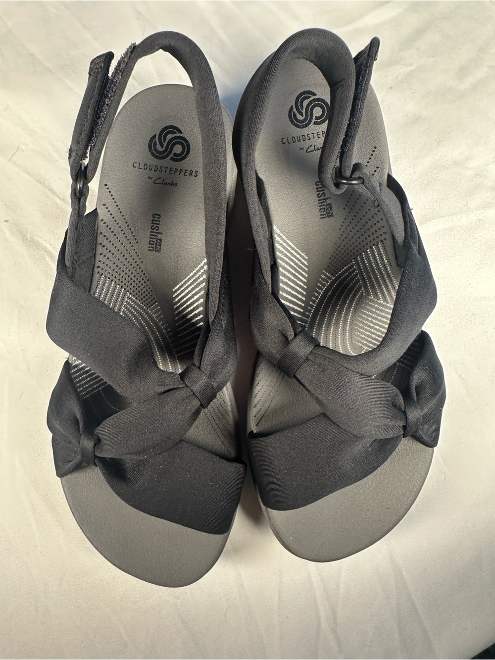 Clark’s Cloudsteppers Arla Kaydin Black Slingback Comfort Walking Sandals 6.5
